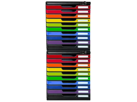 Ladenbox Modulo A4 10 Laden Afsluitbaar Met Sleutel Harlekijn Glossy