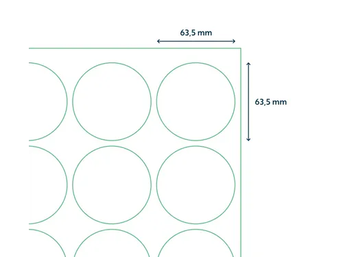 Etiketten Zelfklevend Wit 12 op A4 Rond 63.5mm 1000 Vel