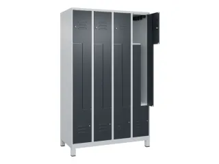 Z-garderobekast,HxBxD 1950x1200x500mm,vak B 150/300mm,cil.-slot,voeten - 2