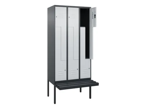 Z-garderobekast,HxBxD 2120x900x815mm,6vak,vak B 300mm,cil.-slot