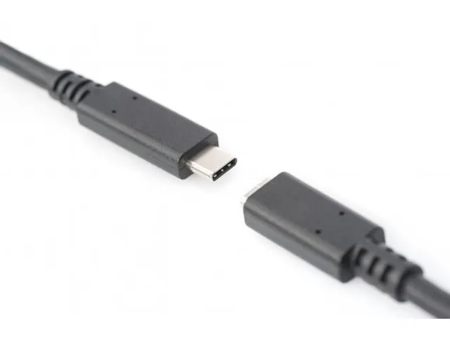 USB Type-C verlengkabel Type C St/Bu 2m 3A 480MB Versie 2.0 Zwart