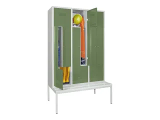 Z-garderobekast,HxBxD 2100x1200x800mm,RAL7035,front RAL6011 - 2