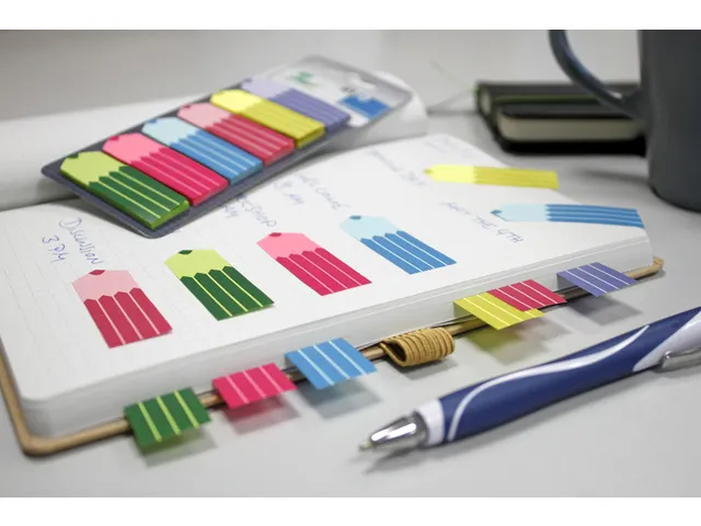 Marque-pages Info page marker 18x55mm 6x 25 pièces 6 couleurs