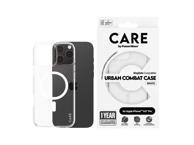PanzerGlass CARE by Urban Combat Case Transparent w. White MagSa