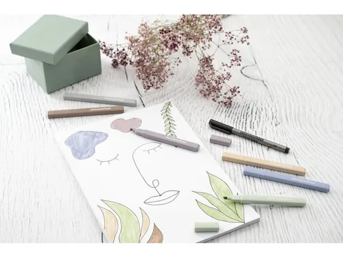 Markeerstift Eberhard Faber natural 6st. vierkant in etui
