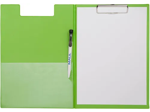 Klembordmap MAUL A4 staand met penlus PVC neon groen