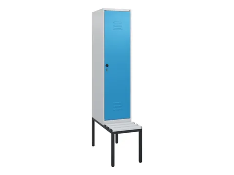 locker met bank,HxBxD 1950x400x815mm,1vak,vak B 400mm,draaigrendel