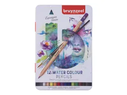 Kleurpotloden Bruynzeel Expression aquarel assorti blik à 12 stuks