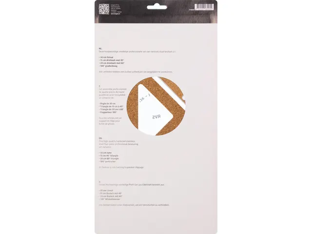 Liniaal set Kangaro, RVS 4 delig.