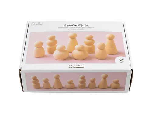 Figuurtjes Creativ Company hout doos à 90 stuks