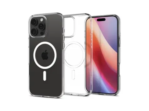 Liquid Crystal iPhone 16 Pro Hoesje MagSafe Back Cover Transparant