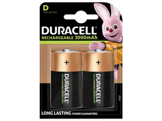 Batterij oplaadbaar Duracell 2xD 3000mAh Plus - 1