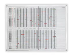 jaarplanner HxB 90x120cm magnetisch bord wit met raster