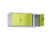 opzetkast,v. locker voor scheiding van kleding,4vak.,vak B 300mm