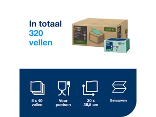 Reinigingsdoek Tork Long lasting W8 multifunctioneel groen 194550 - 4