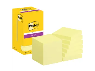 Memoblok Post-it 654 Super Sticky 76x76mm canary yellow 12 stuks - 2