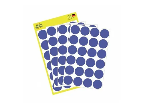 Etiket Zweckform 18mm rond blister 4 vel a 24 et. donkerblauw Non-perm