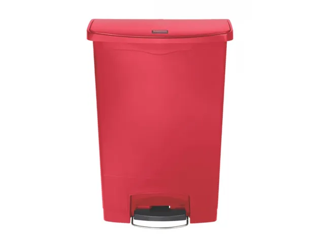 Slim Jim Step On conteneur Front Step synthétique 90 ltr rouge, Rubbe