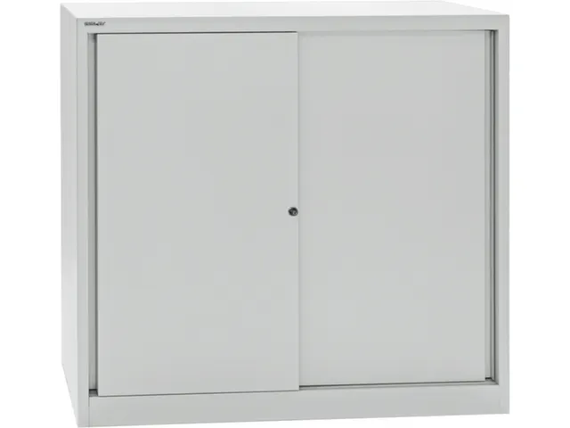 Schuifdeurkast Hxbxd 1181x1200x430mm 3oh 2legborden Staalplaat Ral7035