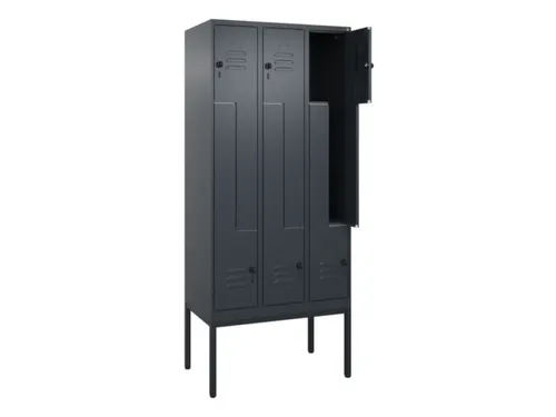Z-garderobekast,HxBxD 2120x900x500mm,vak B 150/300mm,draaigrendel
