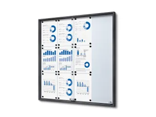 Vergrendelbaar notitiebord Indoor Slim 12xA4 Schuifdeuren Antraciet - 1