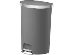 Hana pedaalemmer halfrond 55 Liter Plastic Grijs