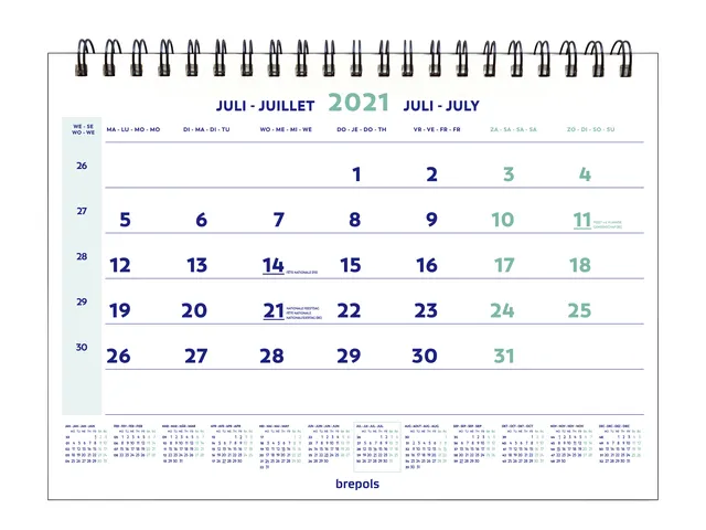 1-Maandskalender 2027 Brepols 43x31.5cm