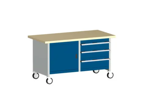 werkbank,verrijdbaar,HxBxD 840x1500x750mm,beukenblad,draagverm. 1200kg