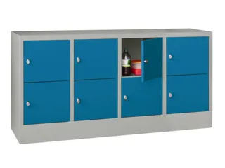 lockerkast,HxBxD 855x1600x500mm,4x2vakken,RAL7035,front RAL5012 - 2