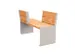 Banc opposé extérieur assise H450mm 3 lattes chêne clair/RAL7044