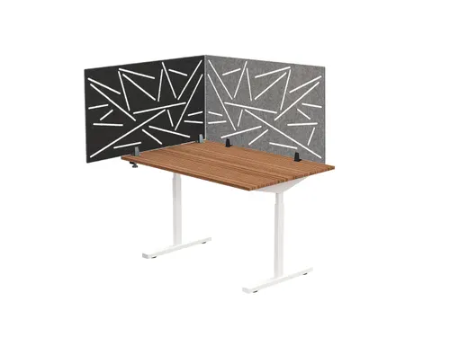 Akoestisch Bureaupaneel met patroon uitsnede 60x120cm Zwart