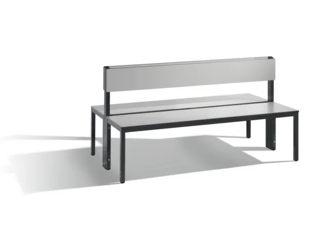 omkleedbank,HxLxD 796x1500x760mm,HPL zilvergrijs,frame staal RAL7021