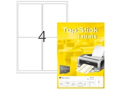 Etiketten universele labels A4 permanent 99,1x139mm Wit 400 stuks