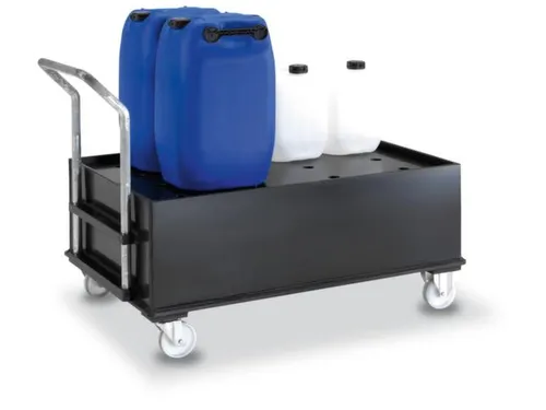 Verrijdbare Opvangbak Hdpe Hxbxd 1080x870x1420mm 2x220l Pe Plaatplaat