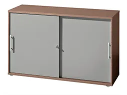 Schuifdeurkast Hxbxd 1100X1200X400Mm 3 Oh Kastromp/front Noten/zilver