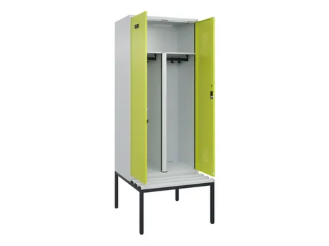PBM-locker met bank,HxBxD 2120x800x815mm,2vak,vak B 400mm