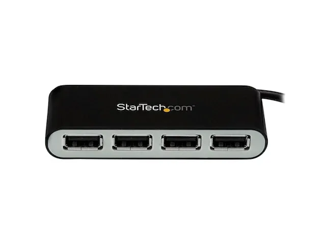 4-poorts draagbare USB 2.0 hub met geïntegreerde kabel