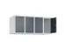 opzetkast,v. locker,4vak.,vak B 300mm,HxBxD 500x1200x500mm,vleugeldeur