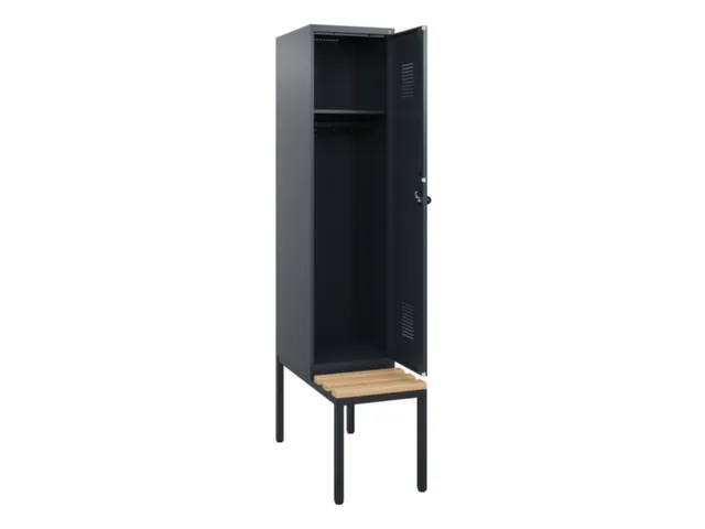 locker met bank,HxBxD 1950x400x815mm,1vak,vak B 400mm,draaigrendel