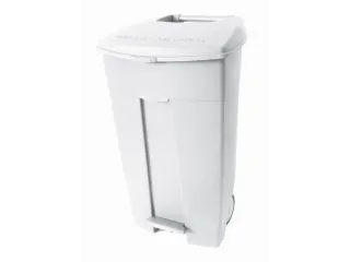 afvalbak,1x120l,HxBxD 890x560x480mm,romp PE wit,deksel PE wit,2wielen - 1