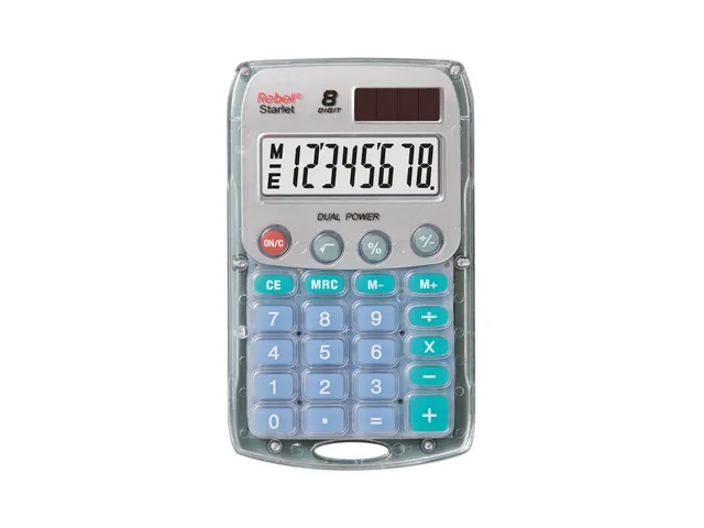 Calculator Rebell STARLET transparant hand 8 digit