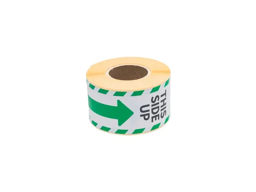 Waarschuwingsetiket Rillprint this side up 46x125mm wit groen 250 stuk