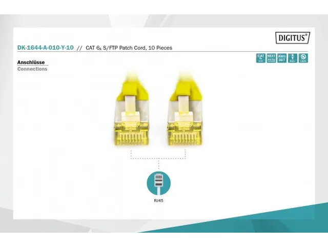 CAT 6A S/FTP PATCH CORD 10P AWG 26/7 1m