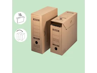 Archiefdoos Leitz 6086 Premium 120x275x325mm met afsluitklep bruin - 7