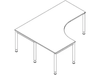 In hoogte verstelbaar bureau in vrije vorm - 1