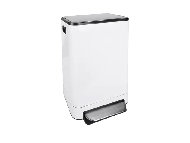 Afvalbak Desq 6053.01 pedaalemmer 40 liter RVS Wit