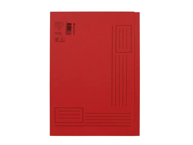 Vouwmap Quantore A4 ongelijke zijde 230gr rood