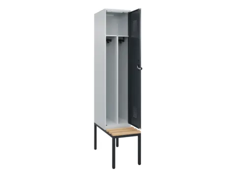 locker met bank,voor scheiding van kleding,HxBxD 2120x400x815mm,1vak