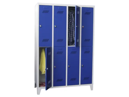 dubbeldekse locker,HxBxD 1850x900x500mm,3x2vak.,RAL7035,front RAL3000