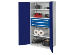 Materiaalkast Geperf Deuren 1950x1000x600mm 3legborden 3laden Ral5010